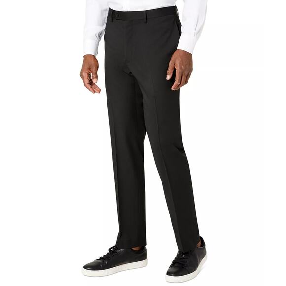 NWT Van Heusen Regular Fit Flat Front Dress Pants, Black, Men's 39W x 32L - Picture 1 of 4